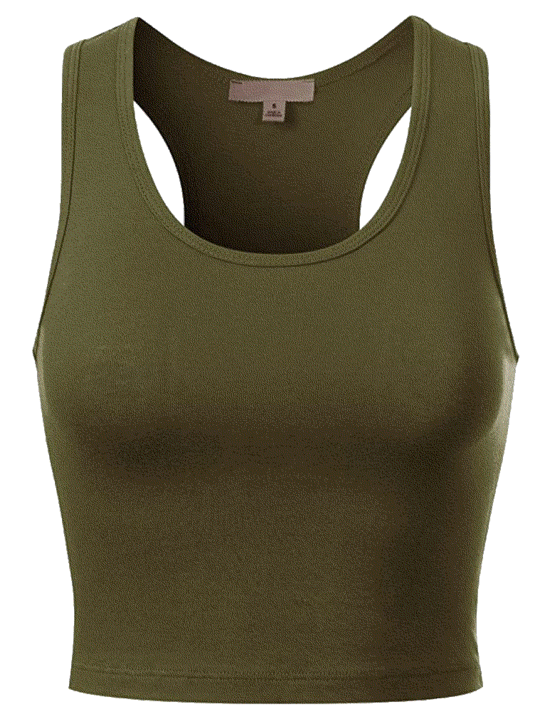 Cotton Basic Sleeveless Racerback Sports Crop Tank Top MixMatchy