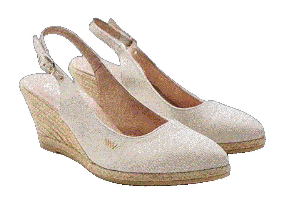Espadrille Canvas Slingback Buckle Wedges Vizcaya