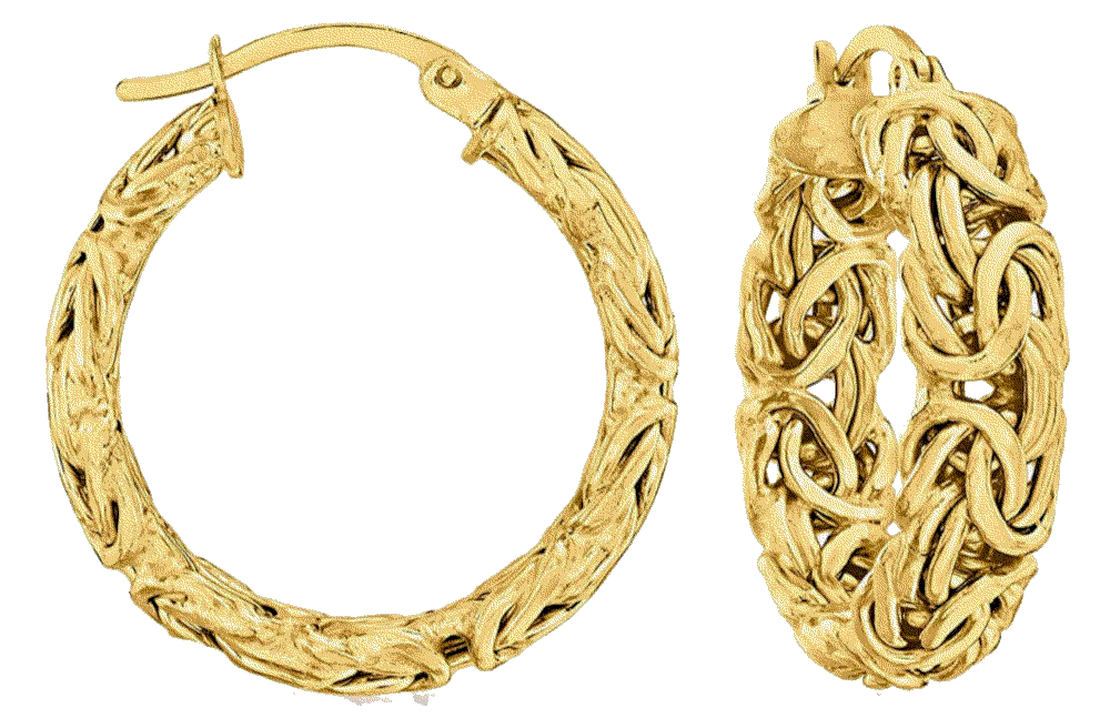 18kt Gold Over Sterling Small Byzantine Hoop Earrings Ross-Simons