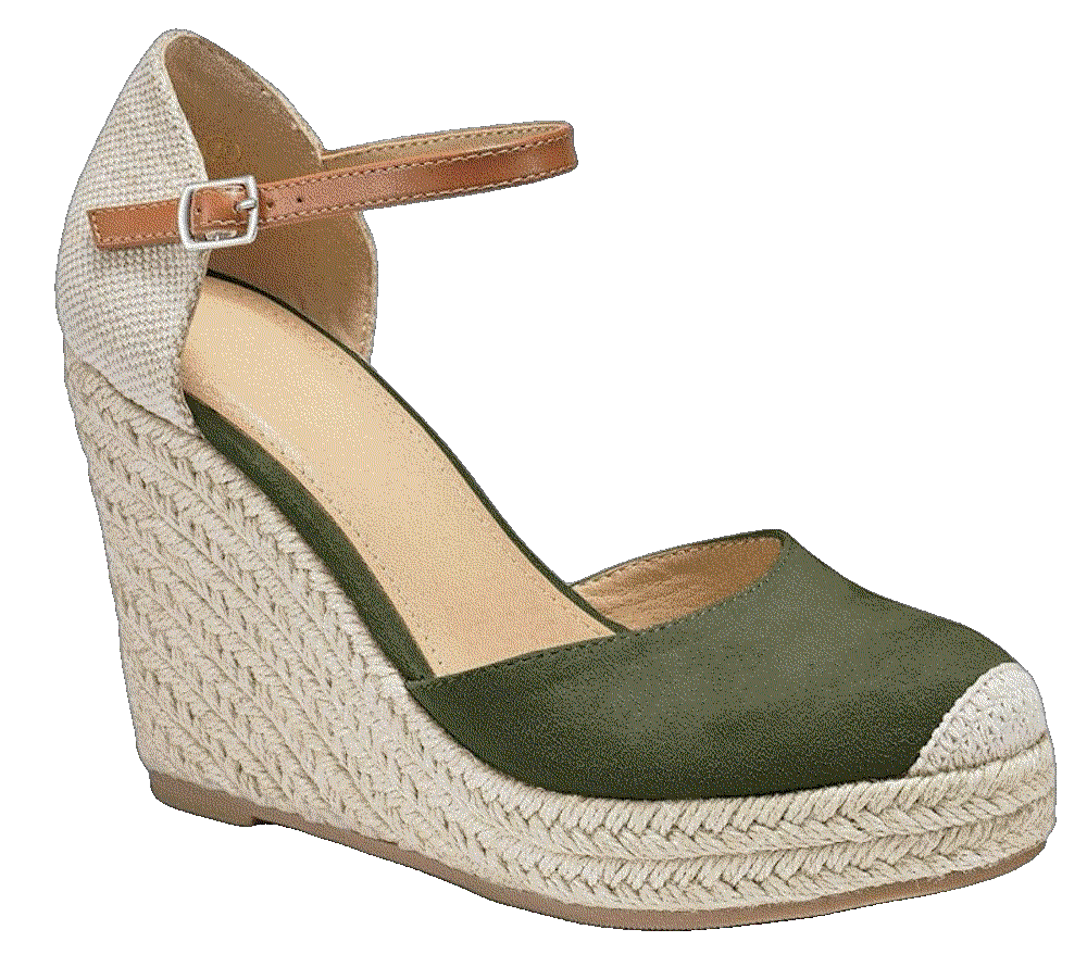 Summer Espadrille Heel Platform Wedge Sandals Ankle Buckle Strap Fisace