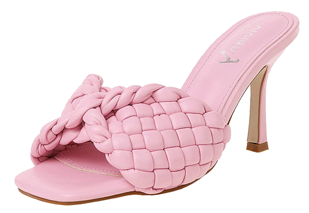 Braided Heeled Sandals Square Open Toe Heels Vivianly