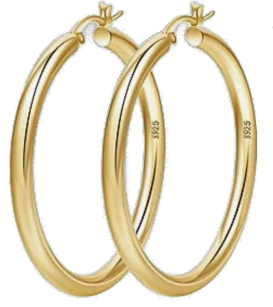 Thick Gold hoop Chunky Earrings  OOOPEL