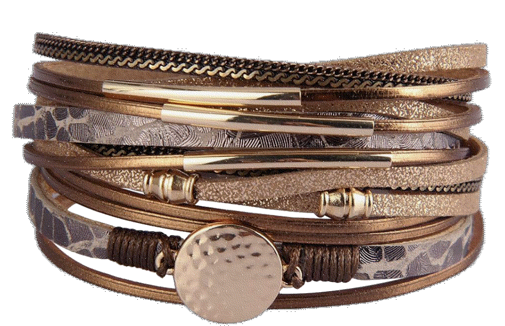 Leather Wrap Boho Cuff Bracelets GelConnie