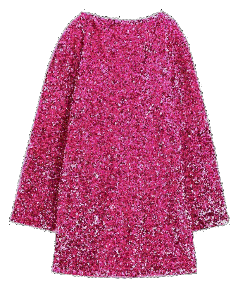 Shiny Glitter Sequin Dress with Bow Long Flared Sleeve  Hyllgud