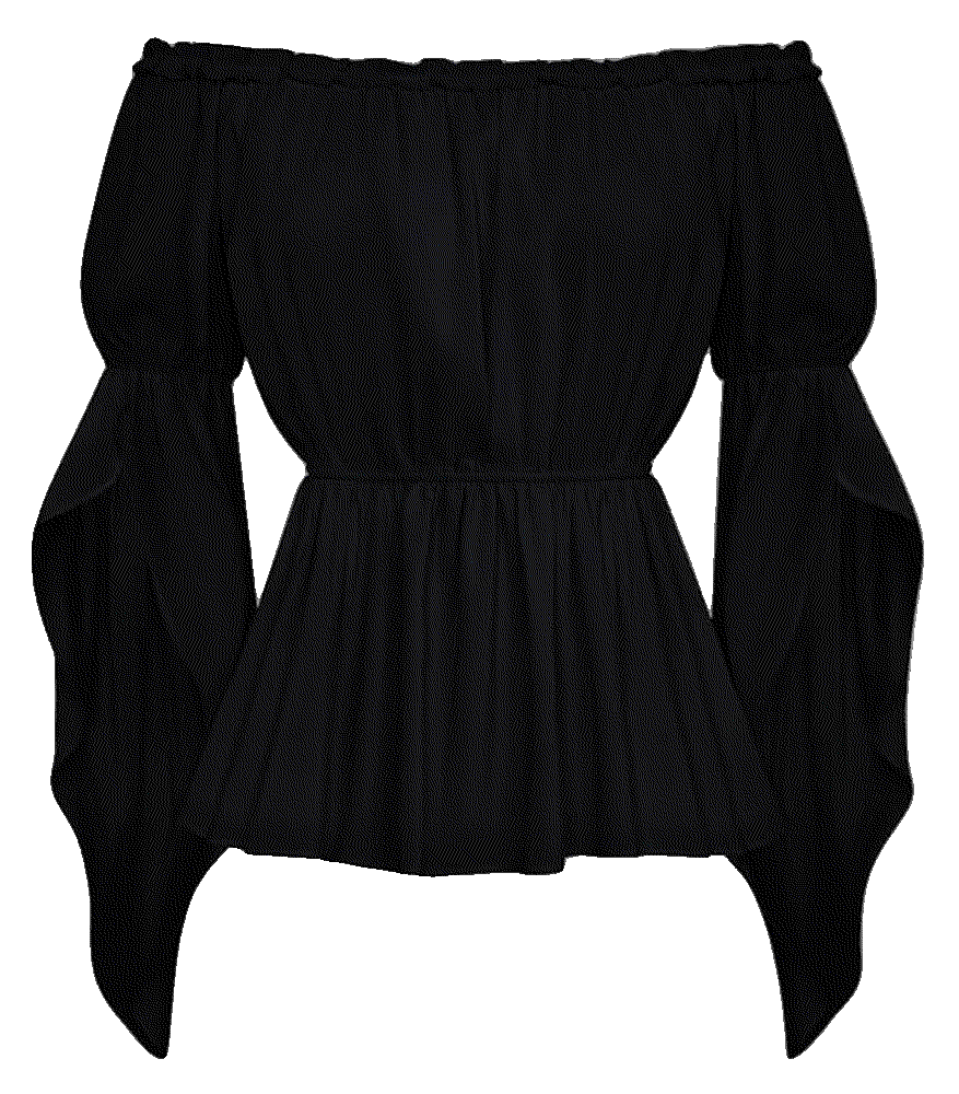 Renaissance Shirt Women Trumpet Sleeve Peasant Blouse Pirate Tops Scarlet Darkness 