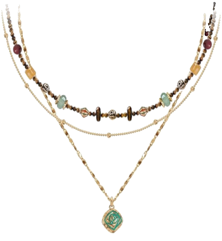 Masw original multi layer necklace gold plated Masw