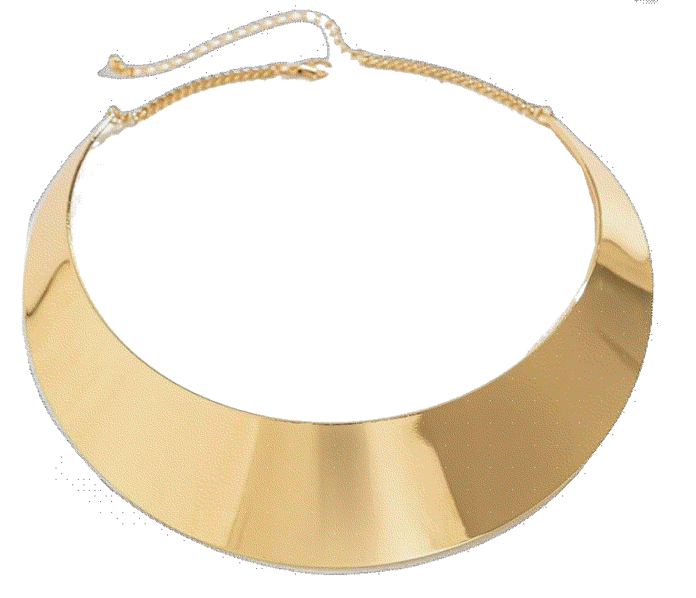Chunky Gold Cuff Necklace ALRNBY 