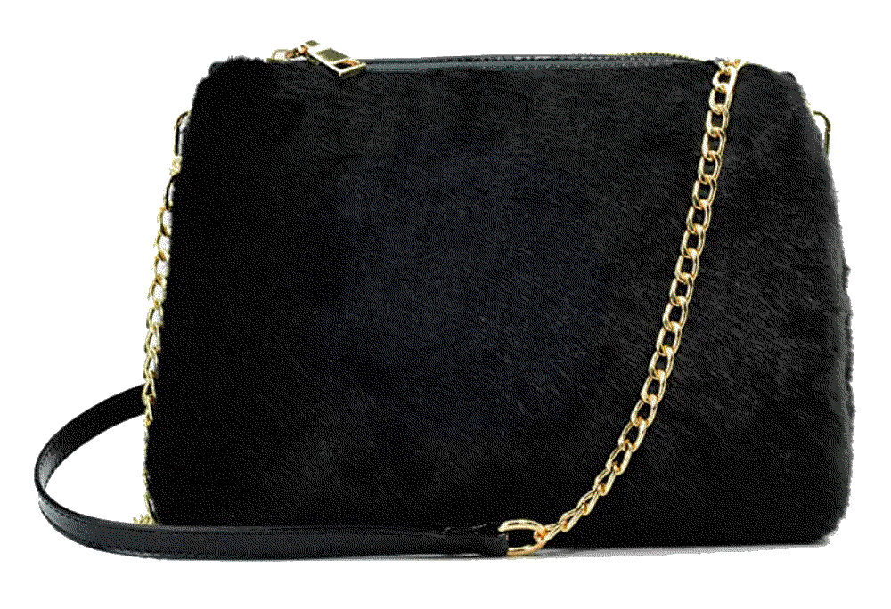 faux fur furry crossbody shoulder handbag clutch purse Hoxis