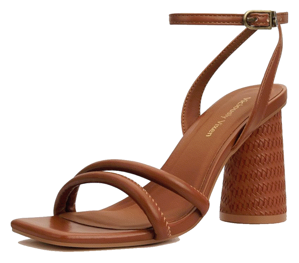 Block High Heels Square Toe Heeled Ankle Strap Sandals Viciously Vixen 