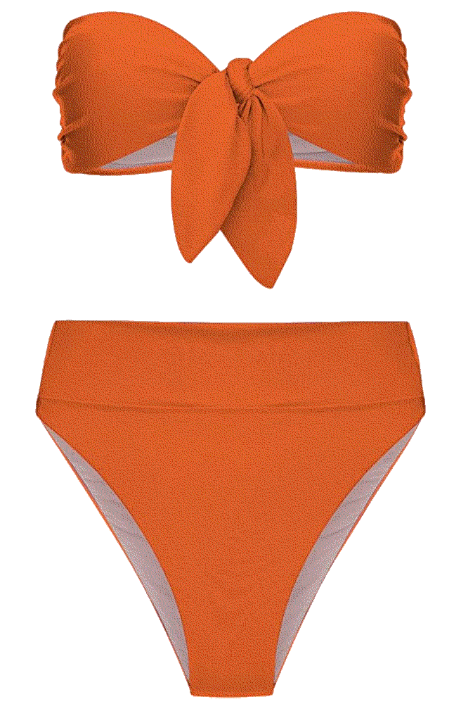 Solid High-leg Strapless Bikini With Knot Adriana Degreas
