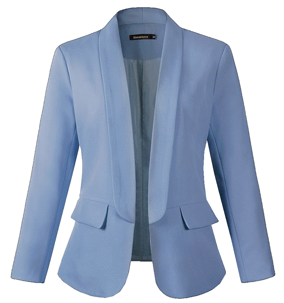Casual Long Sleeve Blazer Jackets with No Button Beninos