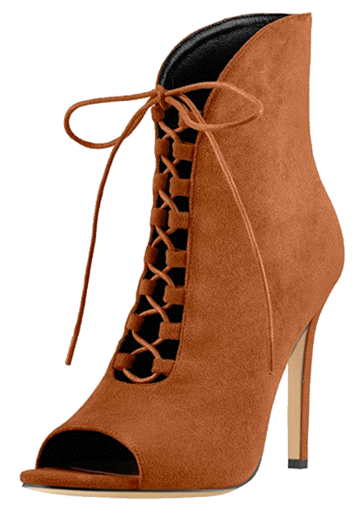 Peep Toe Lace Up Sandal Ankle Booties Richealnana