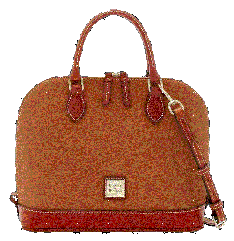 Zip Satchel in Pebble Grain Leather Dooney & Bourke 