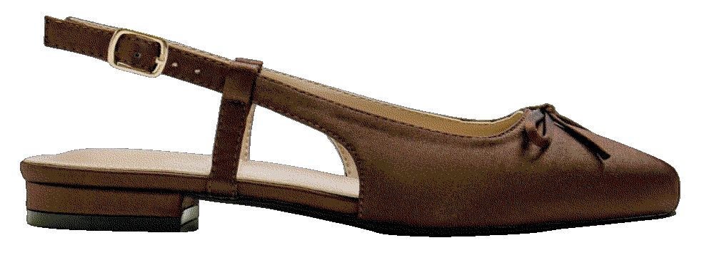 Ballet Flats Slingbacks Square Toe Bow Lhamo Latso