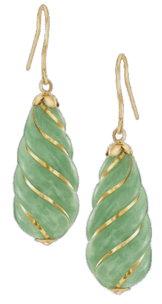 Jade Drop Earrings in 14kt Yellow Gold Ross Simons
