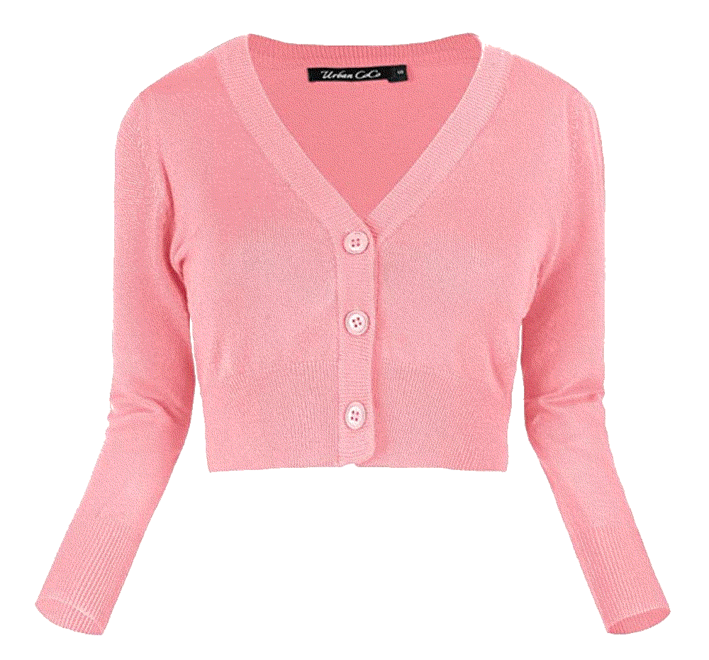cropped cardigan v-neck button down knitted sweater  Urban coco