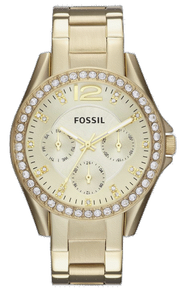 Watch with Crystal Accents and Stainless Steel watch Fossil