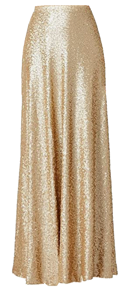 Maxi Party Gold Sequin Formal Skirt flowerry
