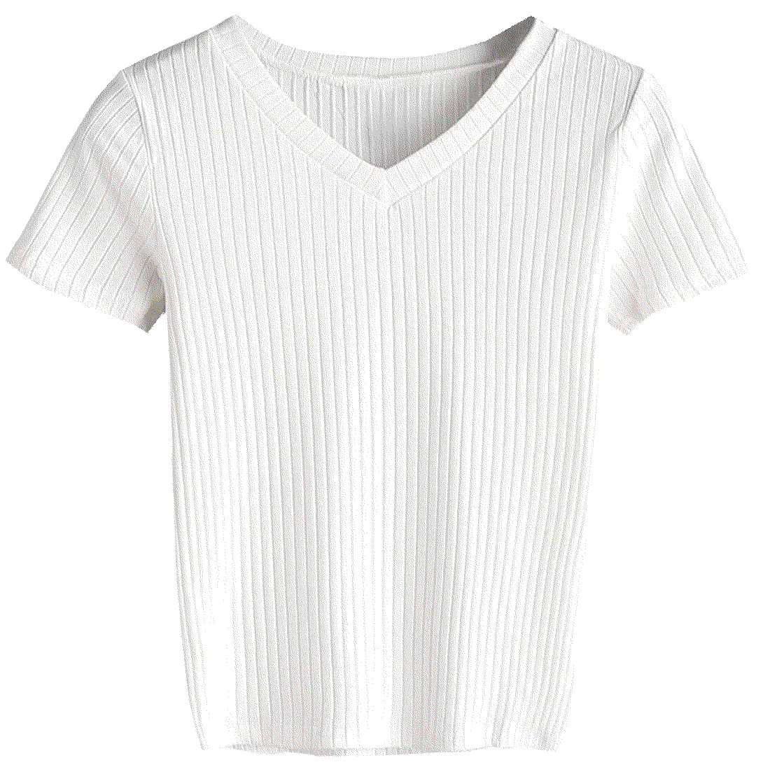 Basic Short Sleeve V Neck T-shirt Tee SweatyRocks