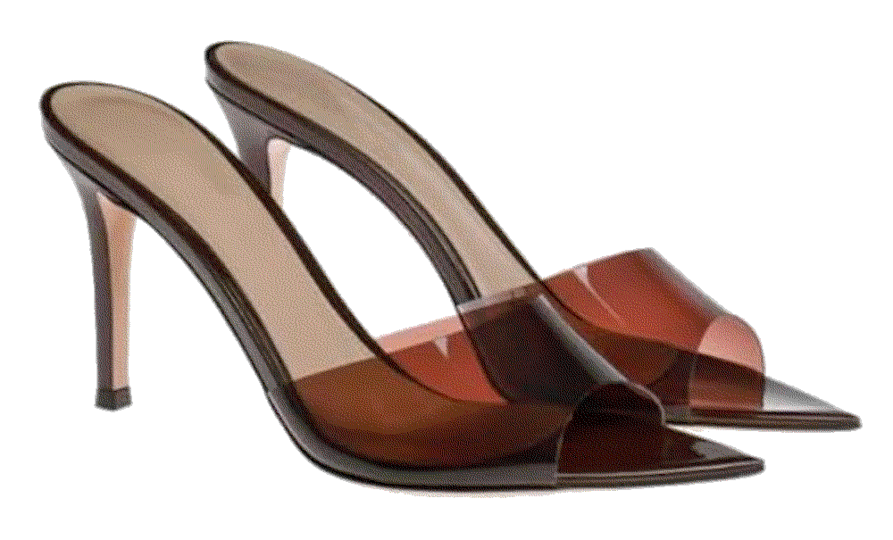 Clear Pointed Open Toe Stiletto Heel Slide sandals RYNKOMA