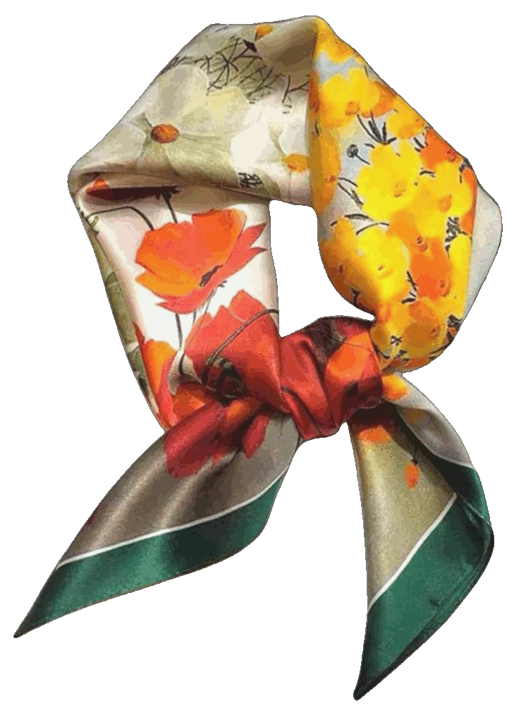 100% Pure Mulberry Silk Square Scarf  PoeticEHome