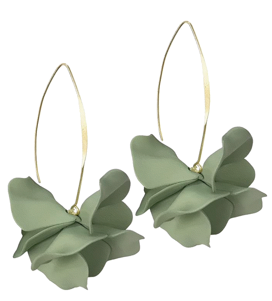 Handmade Bohemian Acrylic Large Flower Dangle Drop Earrings  JIUIQL