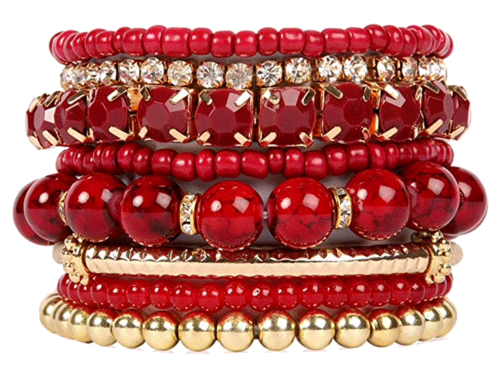 Multi Color Stretch Beaded Stackable Bracelets  Riah Fashion