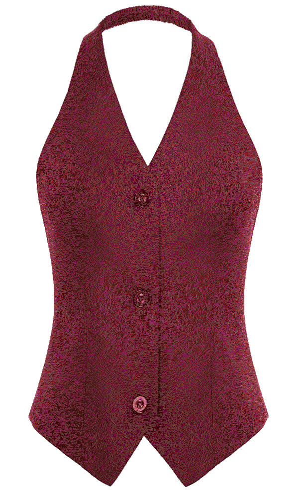 Vintage Waistcoat Vest Halter Neck Button Down Dressy Vests Belle poque