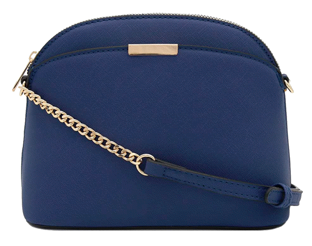 Small Dome Crossbody bag with Chain Strap Saffiano
