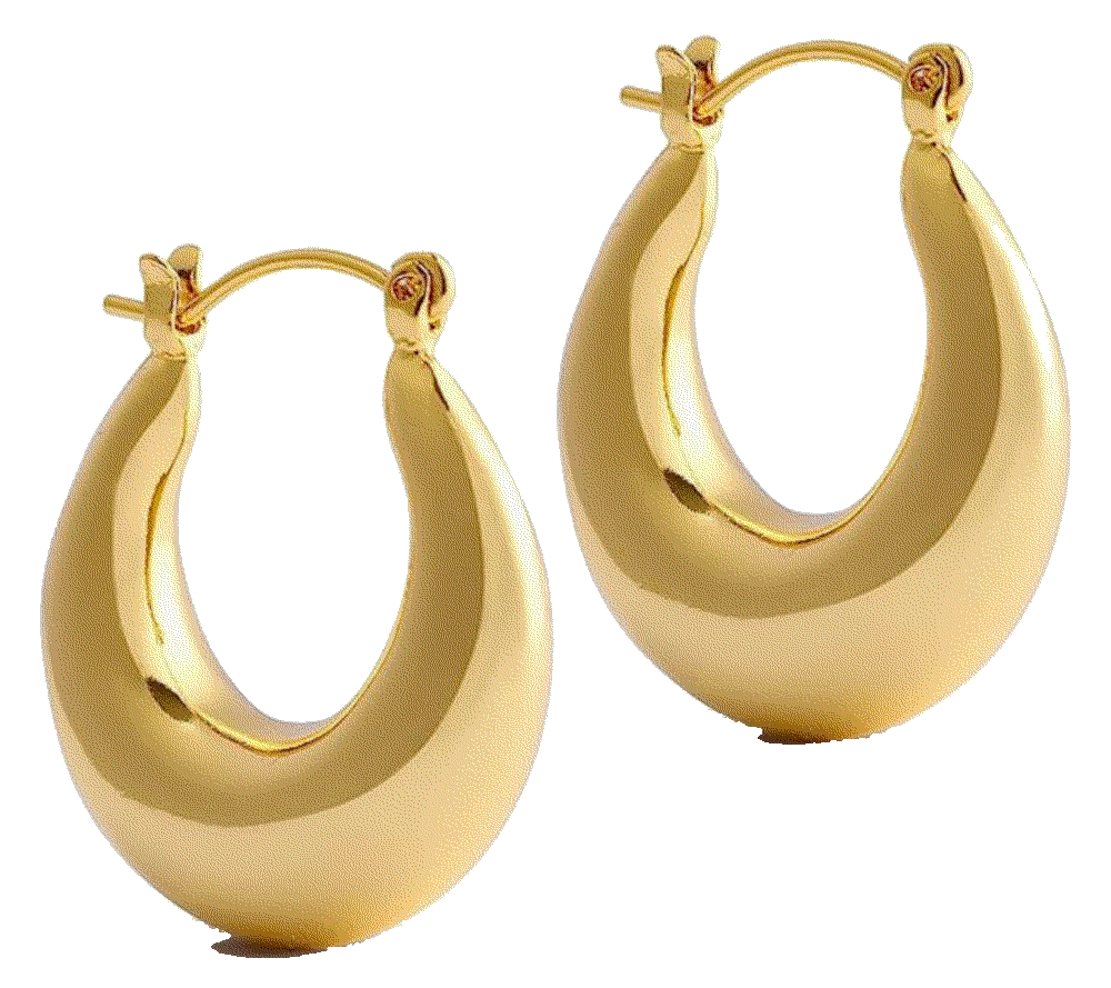 14K Gold Filled Oval Hoop Earrings MOBODUC