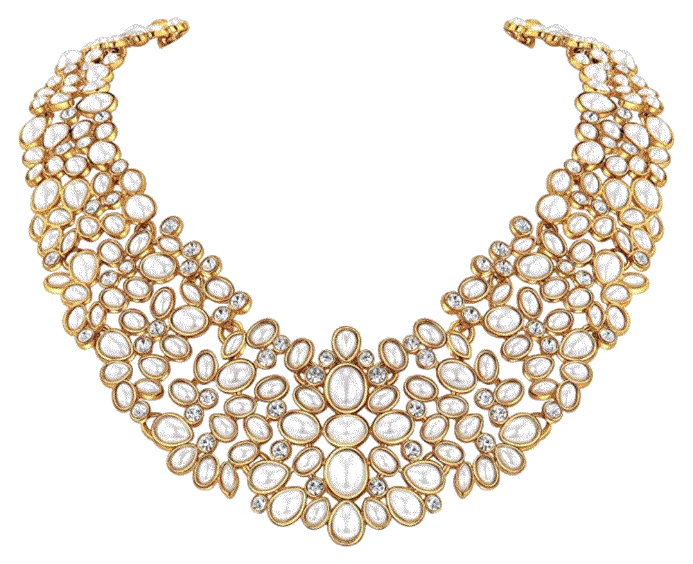 Pearl gold color Wedding Necklace Farmarine
