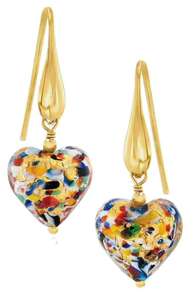  Italian Murano Glass Heart Drop Earrings  Ross Simons