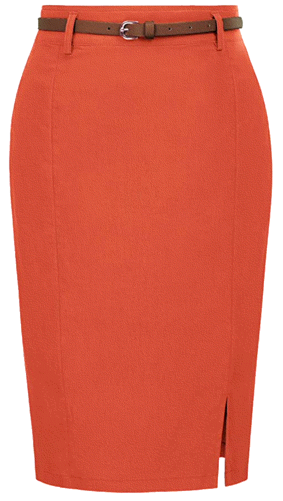Bodycon Pencil Skirt with Belt Solid Color Hip-Wrapped Kate Kasin