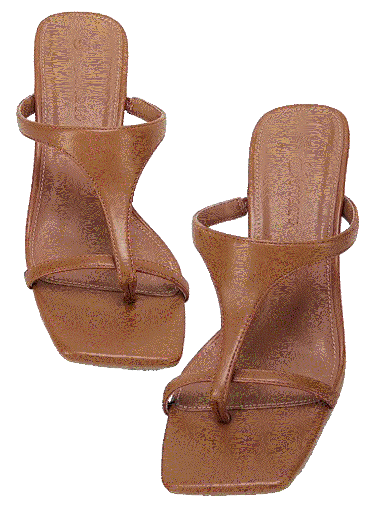 Square Open Toe Heeled Sandals Flip Flop Slides Ermonn