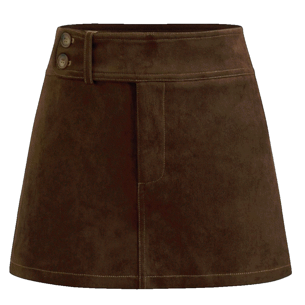 Mini Skirt Low Waist Solid Button skirt Cider