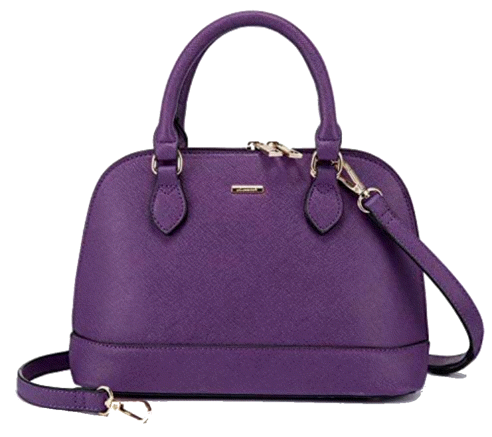 Double Zip Top Handle Dome Satchel Bag  Lovevook