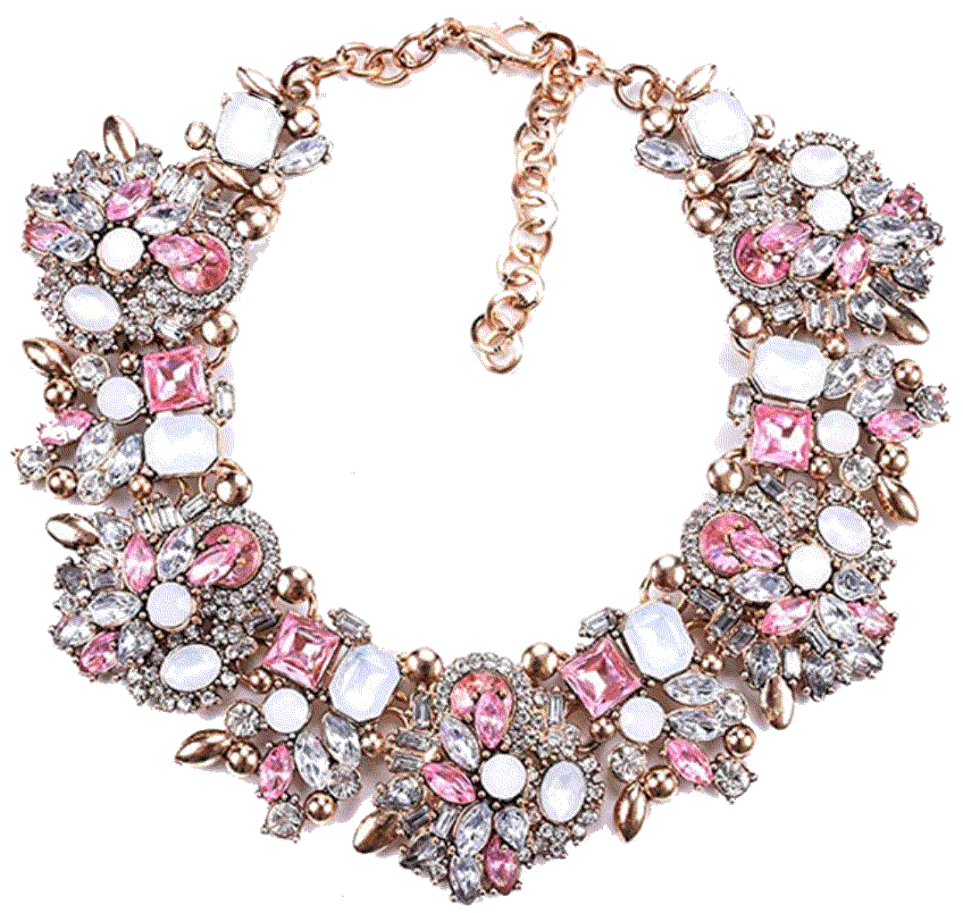Bib Statement Necklace Colorful Glass Crystal Collar ZThread
