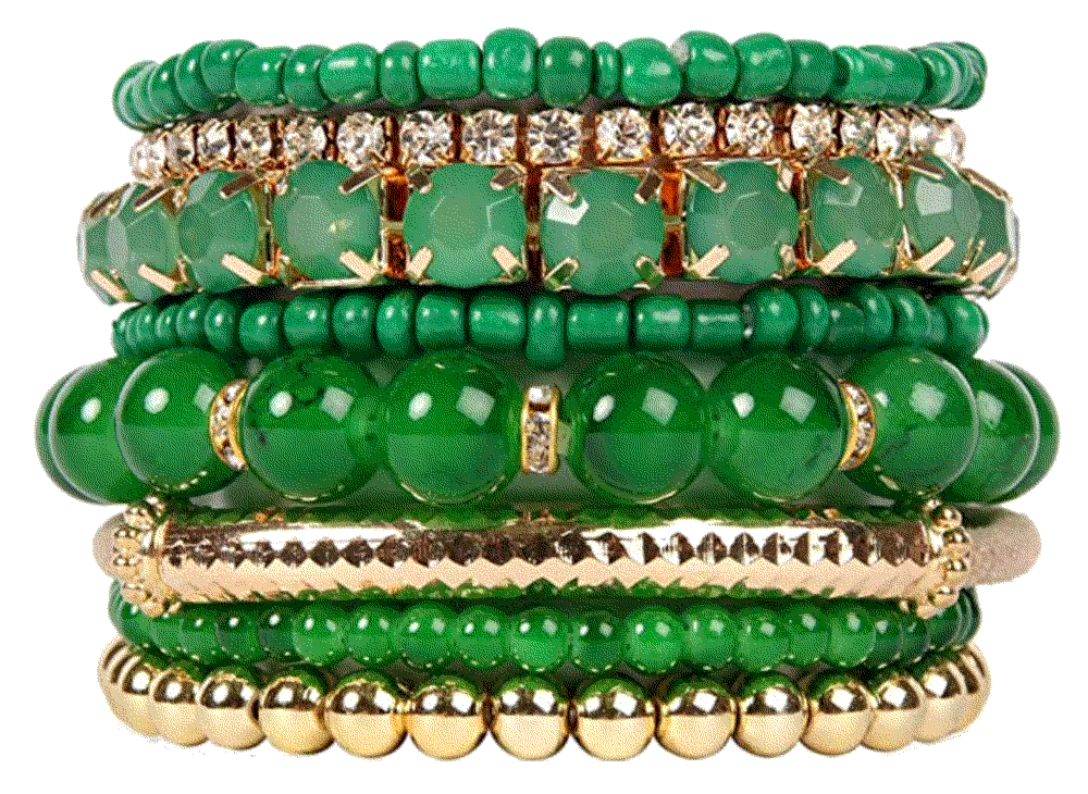 Multi Color Stretch Beaded Stackable Bracelets  Riah Fashion
