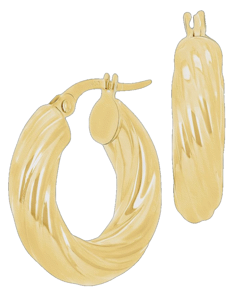  Gold Twisted Round Hoop Earrings Gold & Diamond Direct 
