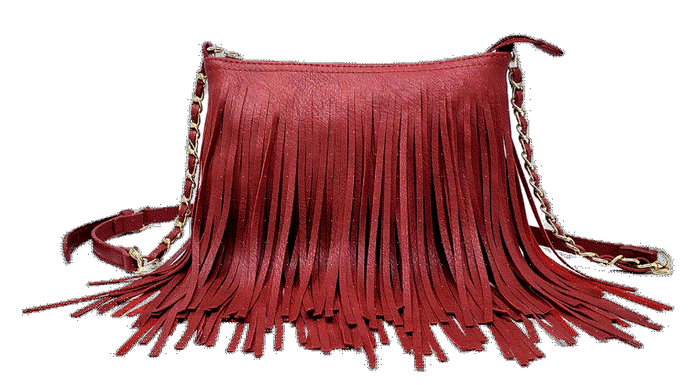 Fringe Crossbody Shoulder Bag with Strap Solene