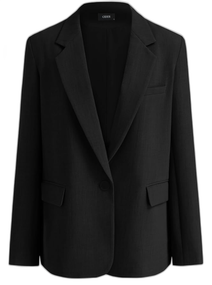  Oversized Blazer Notched Collar Cider