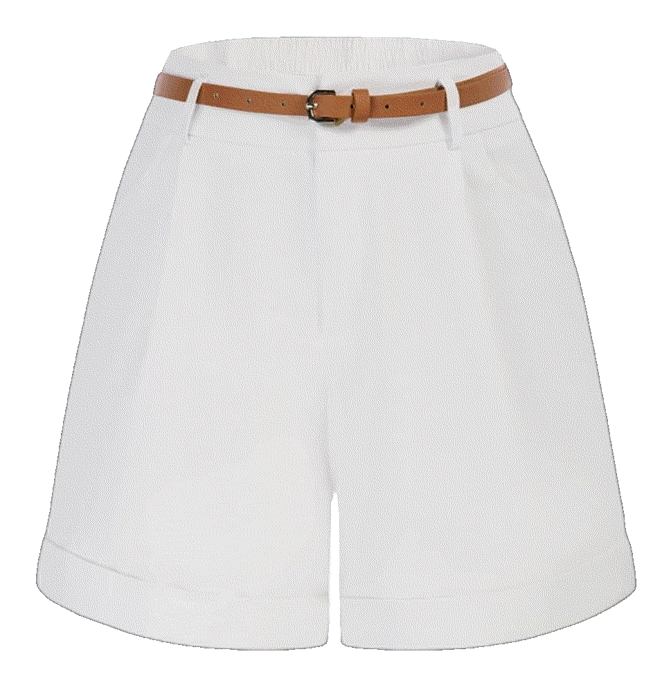 Bermuda Shorts Elastic Waist Wide Leg Shorts  Belle Poque