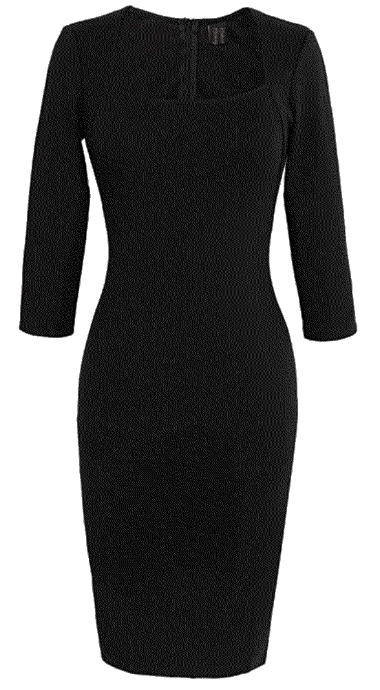  Square Neck Cocktail Bodycon Sheath Dress VfShow