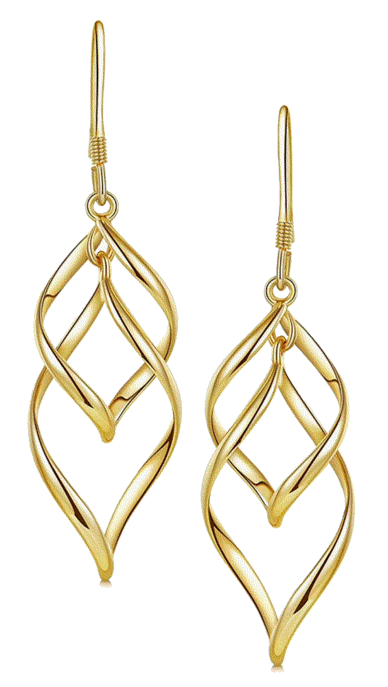 18K Gold Plated Sterling Silver Dangle Earring  Desimtion