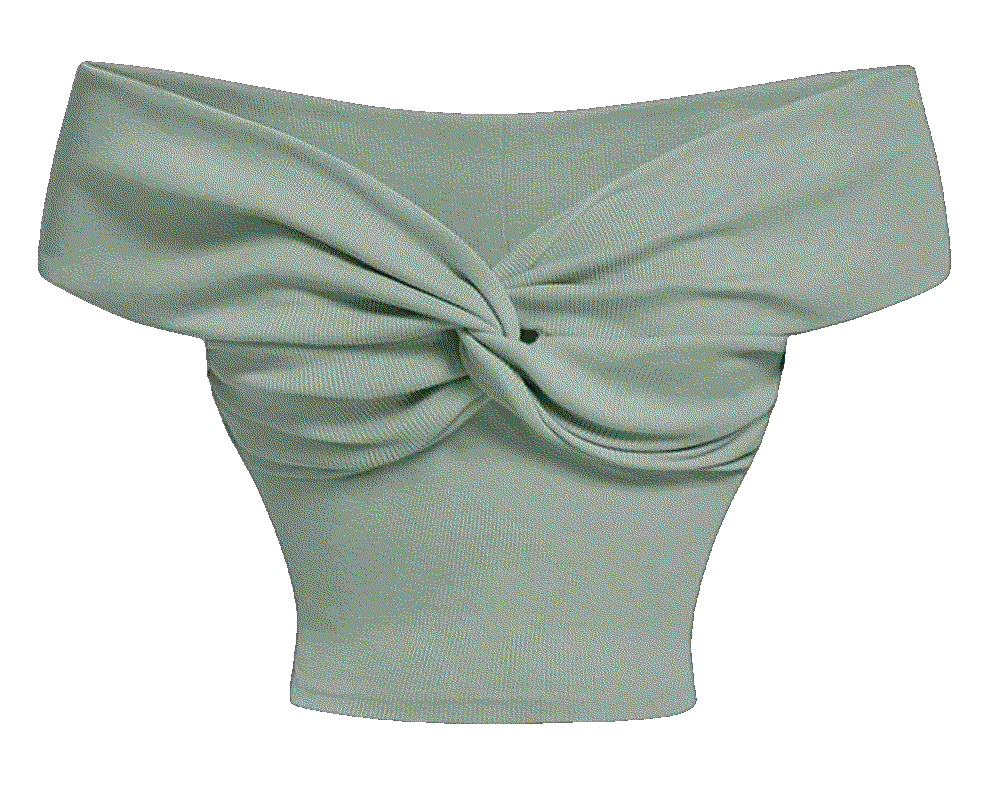 Off The Shoulder Tops Twist Front  MakeMeChic