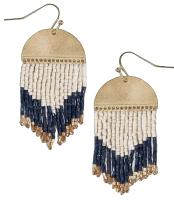 INK+ALLOY Claudia Luxe Seed Bead Short Fringe Boho Earrings