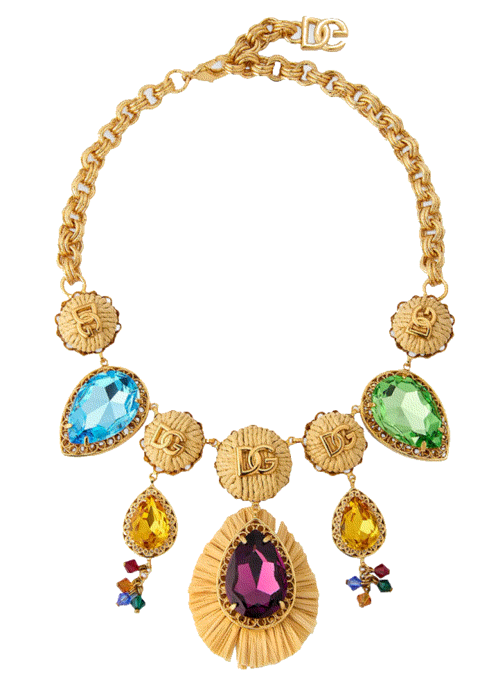 Dolce gabbana bijoux goldtone rhinestone logo necklace Dolce Gabbana