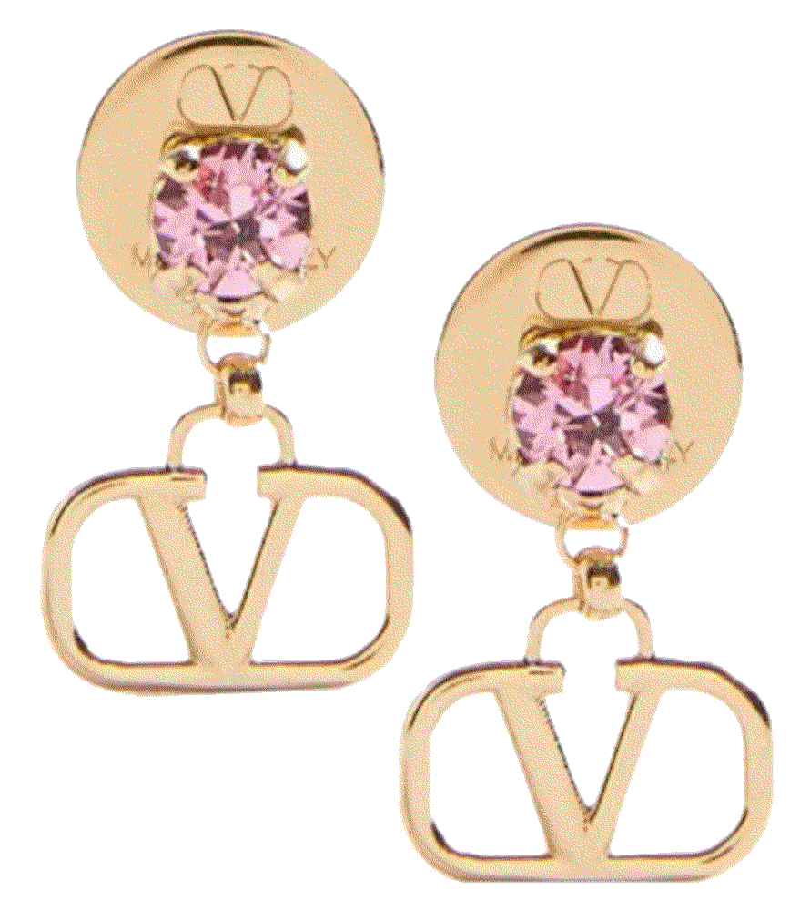 Vlogo signature earrings in metal and swarovski crystals Valentino