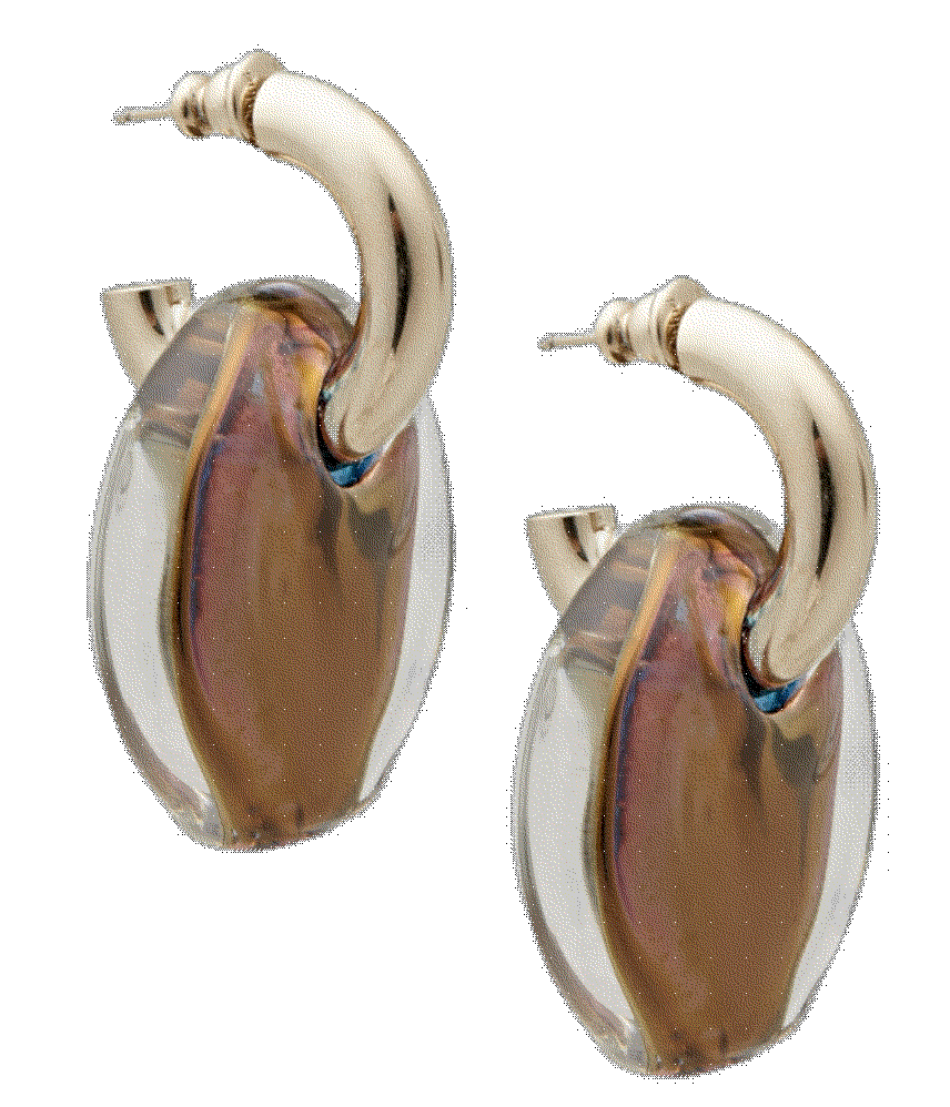 Silver-tone glass earrings Chloe