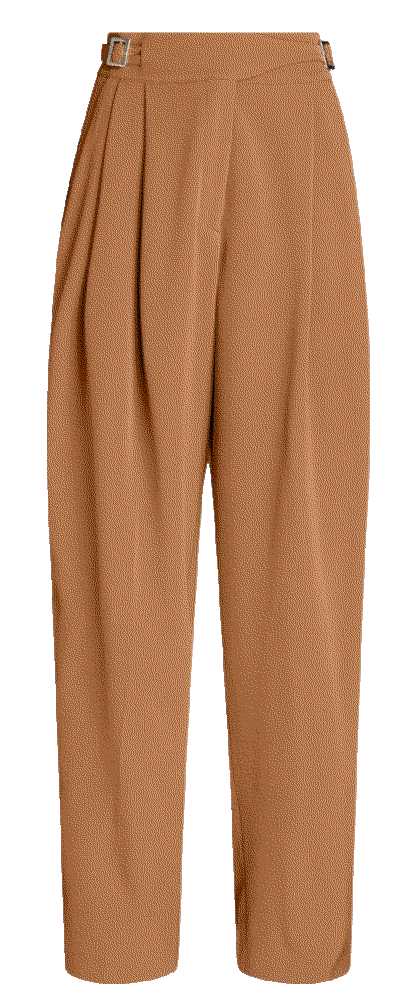 Pleated crepe de chine tapered pants Sara Battaglia
